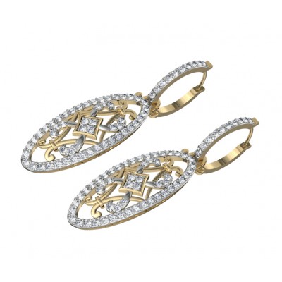 Captivating Trendy Diamond danglers on Hoops